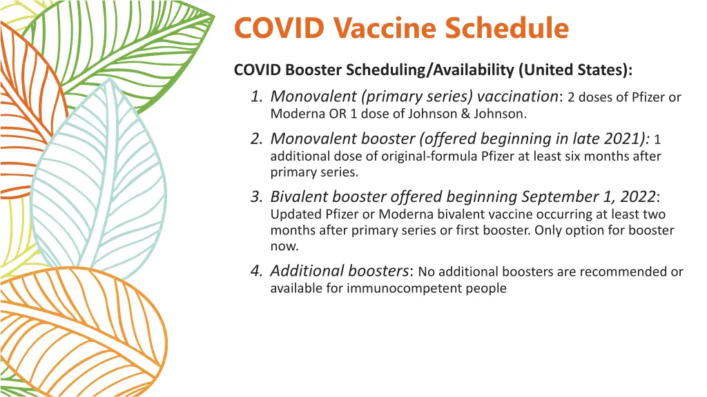 covid vaccine schedule