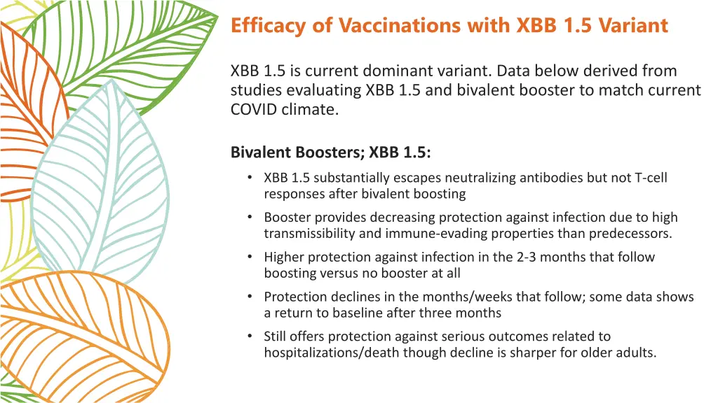 efficacy of vaccinations with xbb 1 5 variant