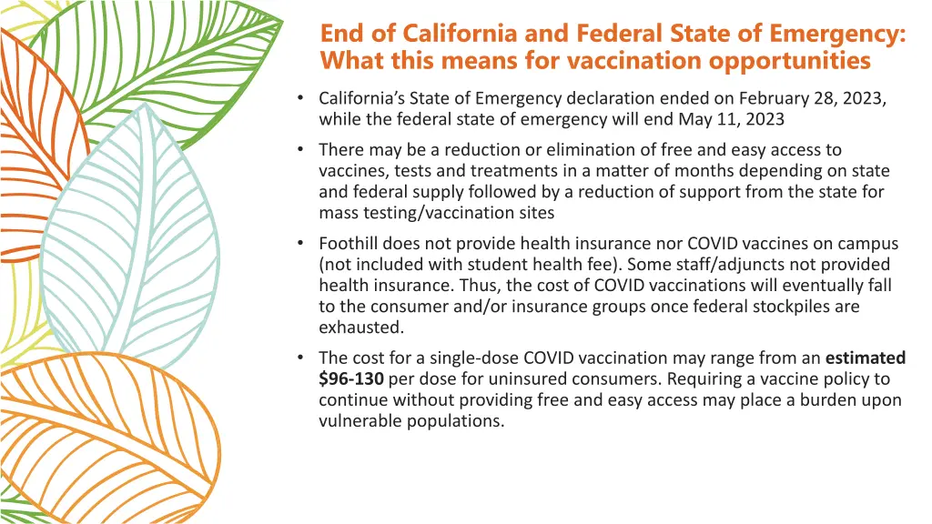 end of california and federal state of emergency