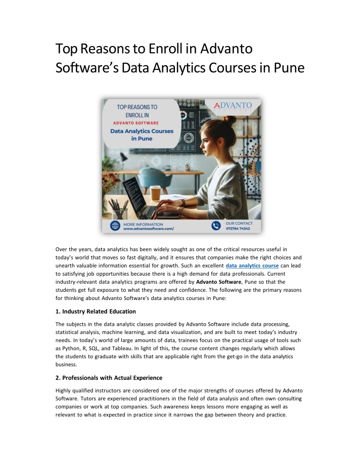 top reasons to enroll in advanto software s data