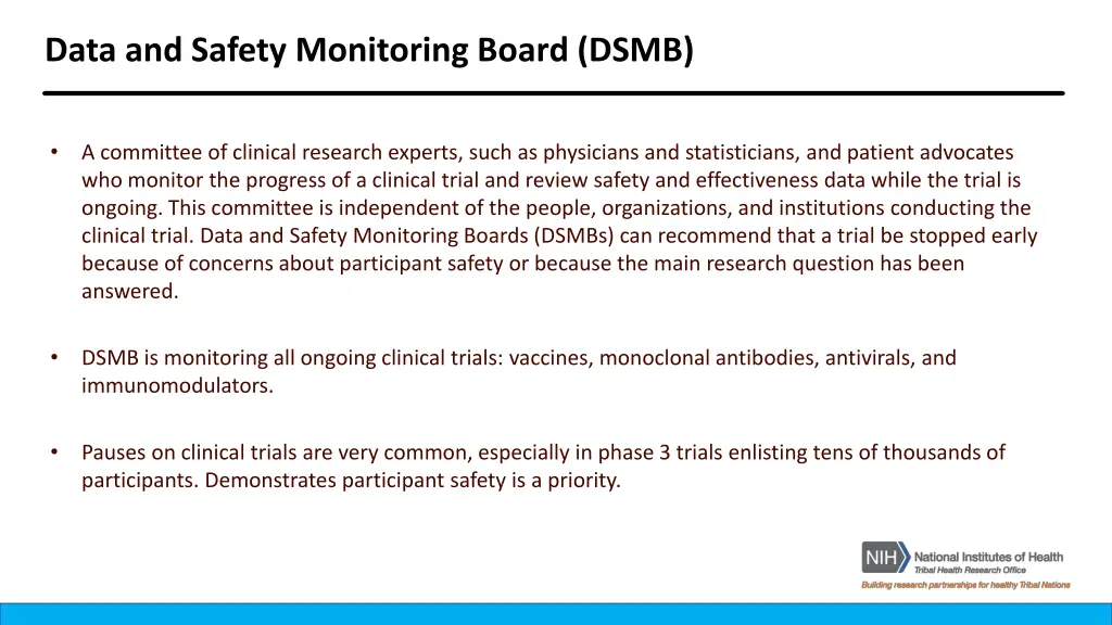 data and safety monitoring board dsmb