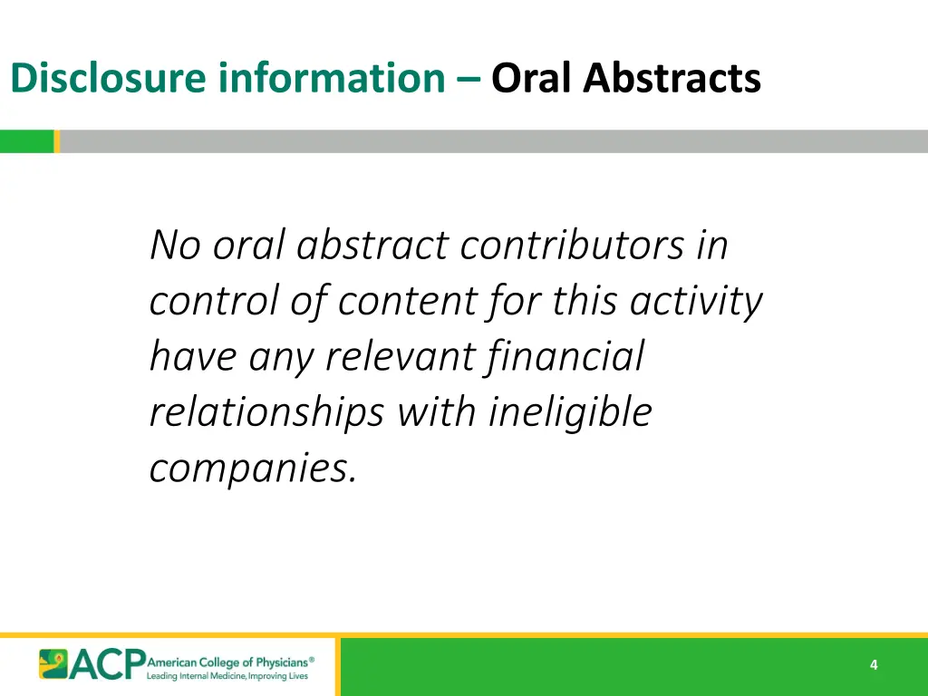 disclosure information oral abstracts