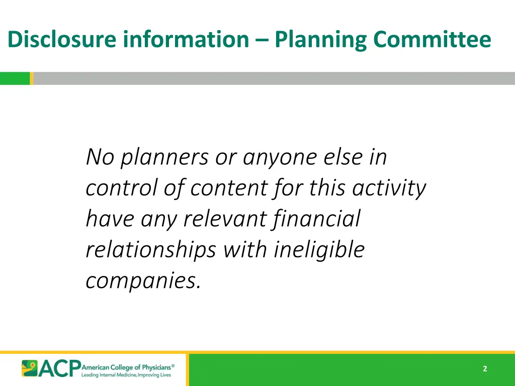 disclosure information planning committee