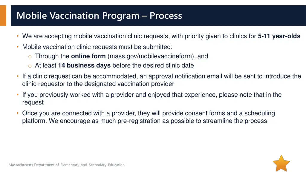 mobile vaccination program process