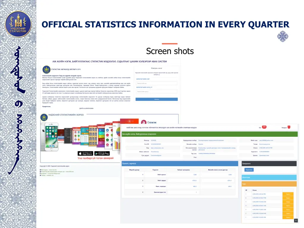 official statistics information in every quarter 2