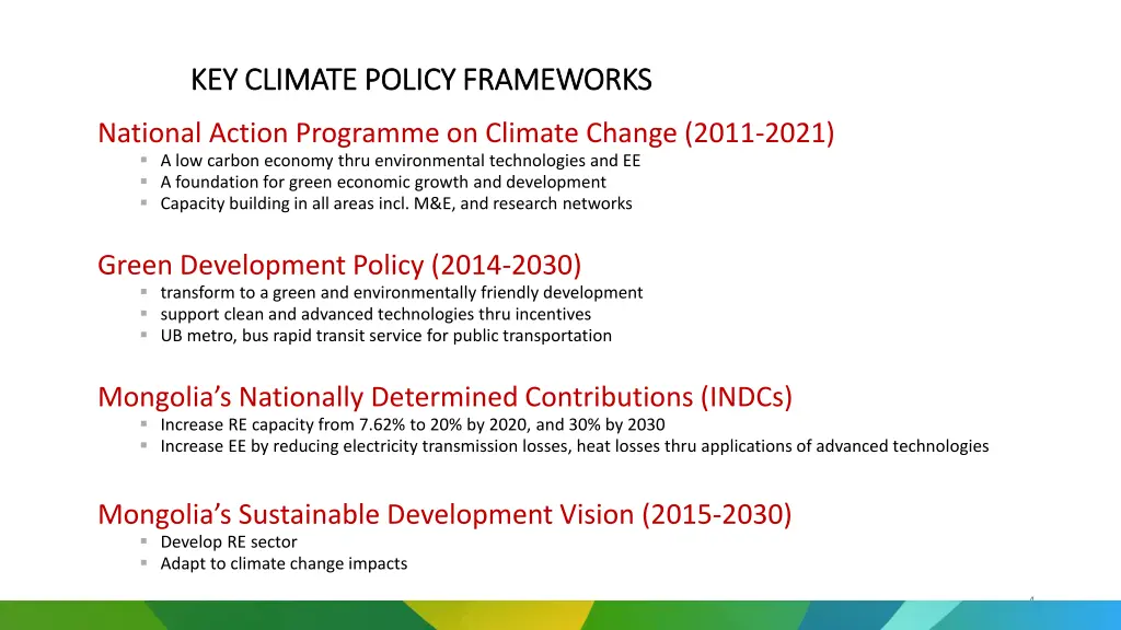 key climate key climate policy frameworks policy