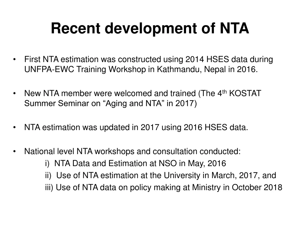 recent development of nta