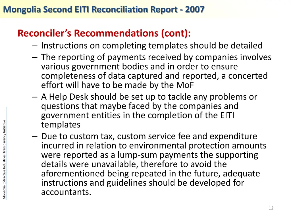 mongolia second eiti reconciliation report 2007 2