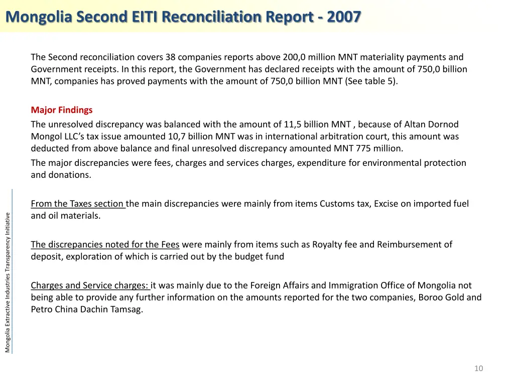 mongolia second eiti reconciliation report 2007