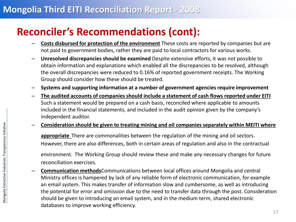 mongolia third eiti reconciliation report 2008 2