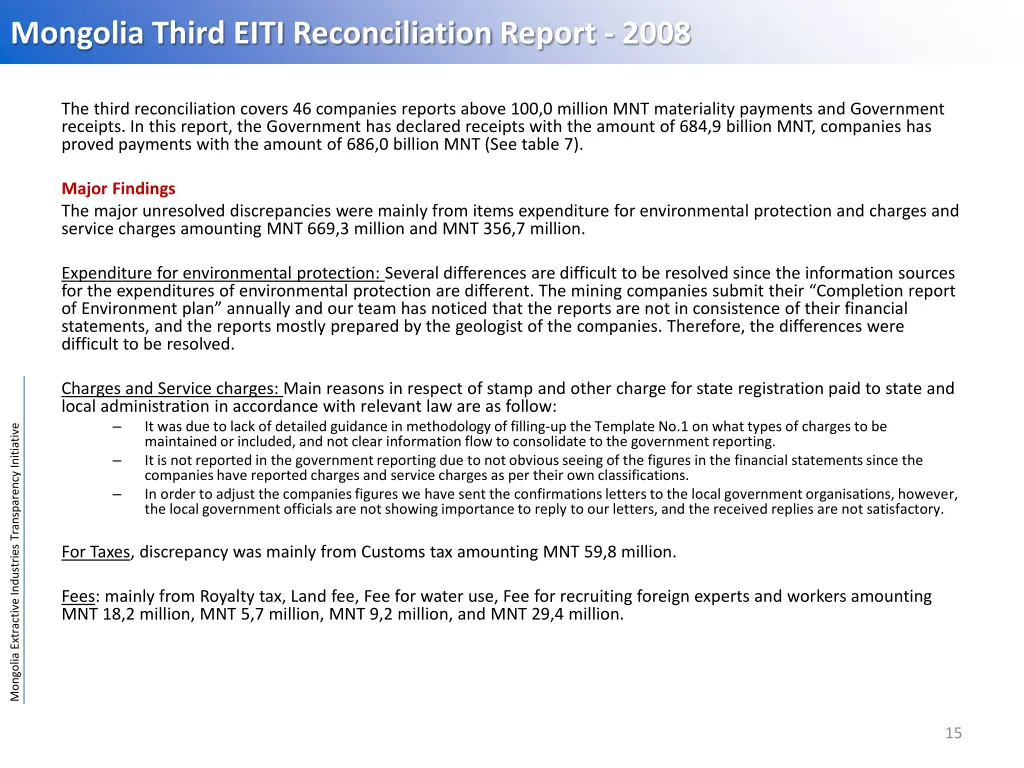 mongolia third eiti reconciliation report 2008