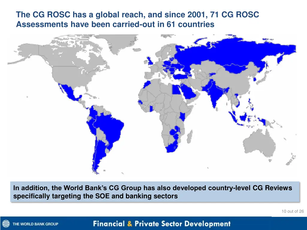 the cg rosc has a global reach and since 2001