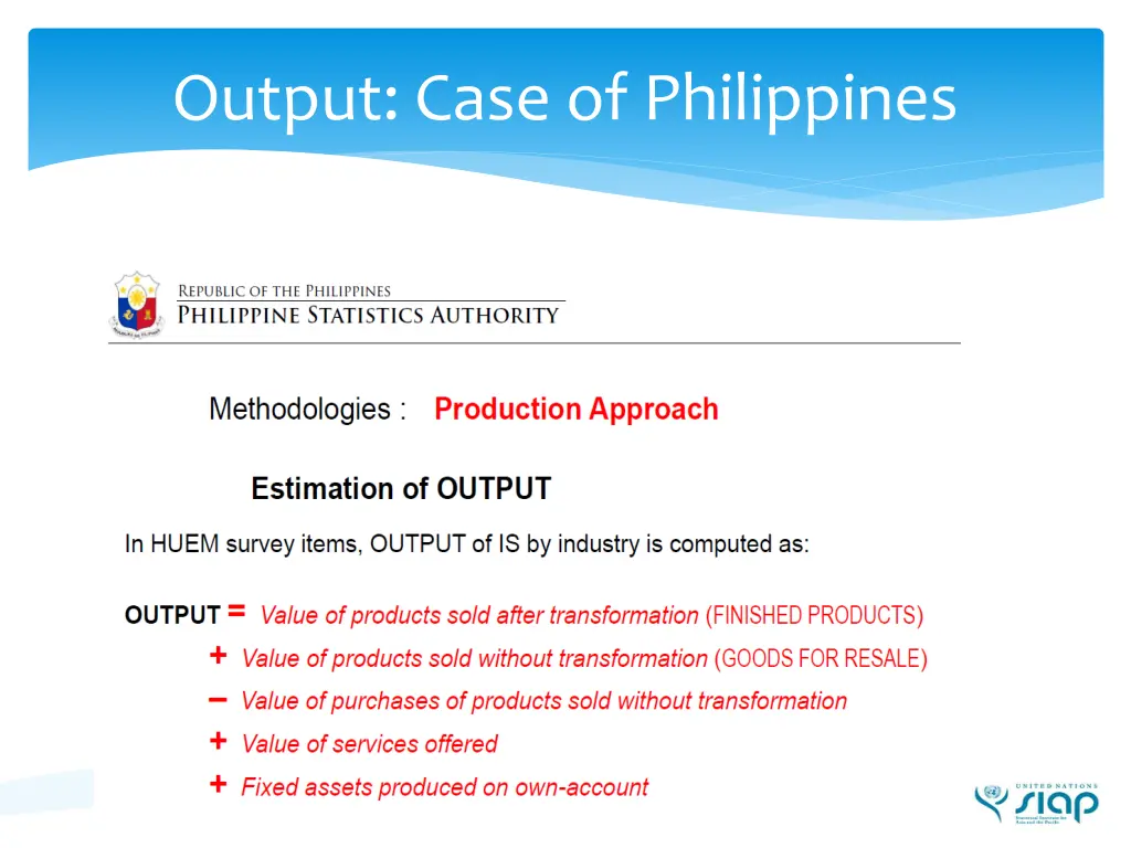 output case of philippines