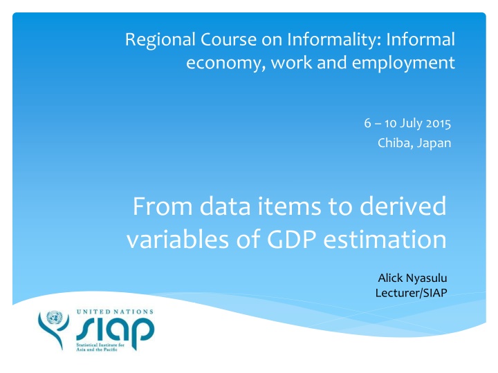 regional course on informality informal economy