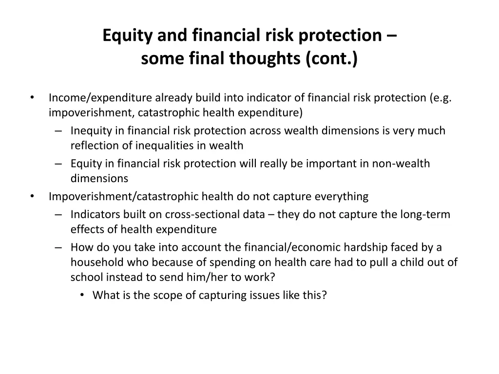 equity and financial risk protection some final 5