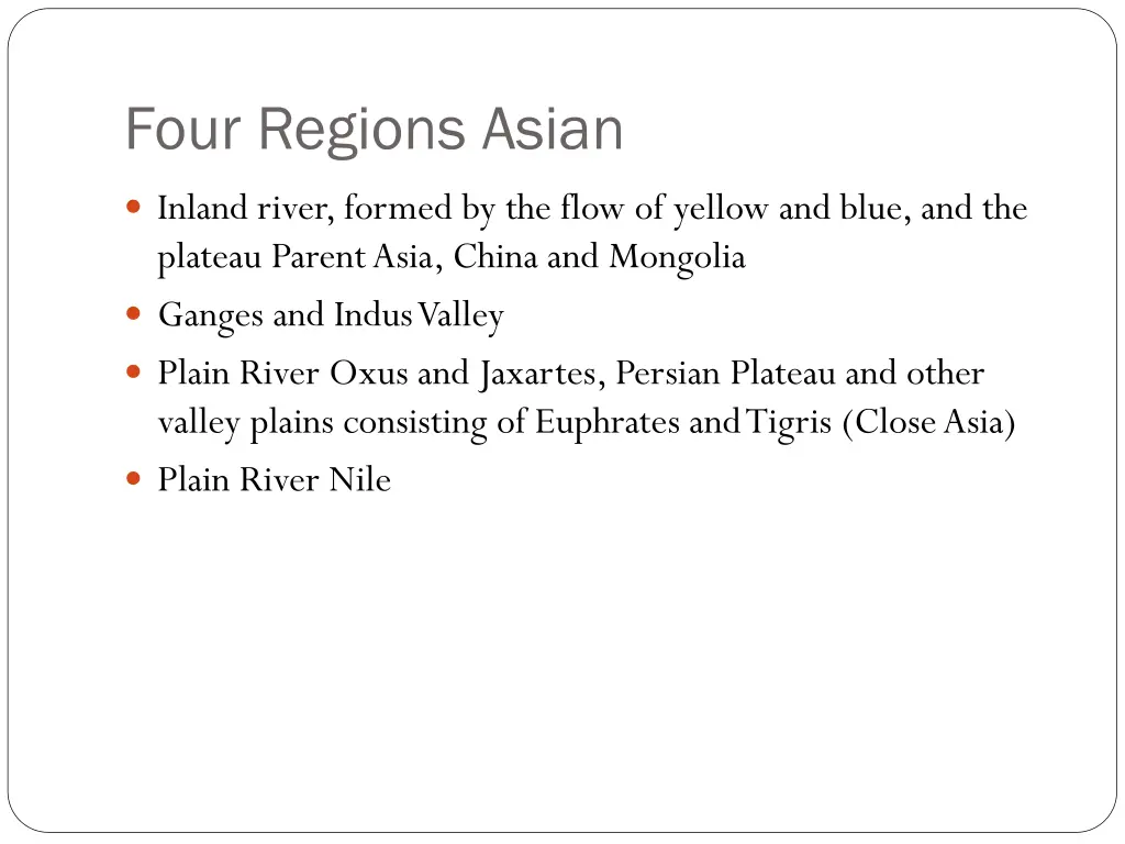 four regions asian