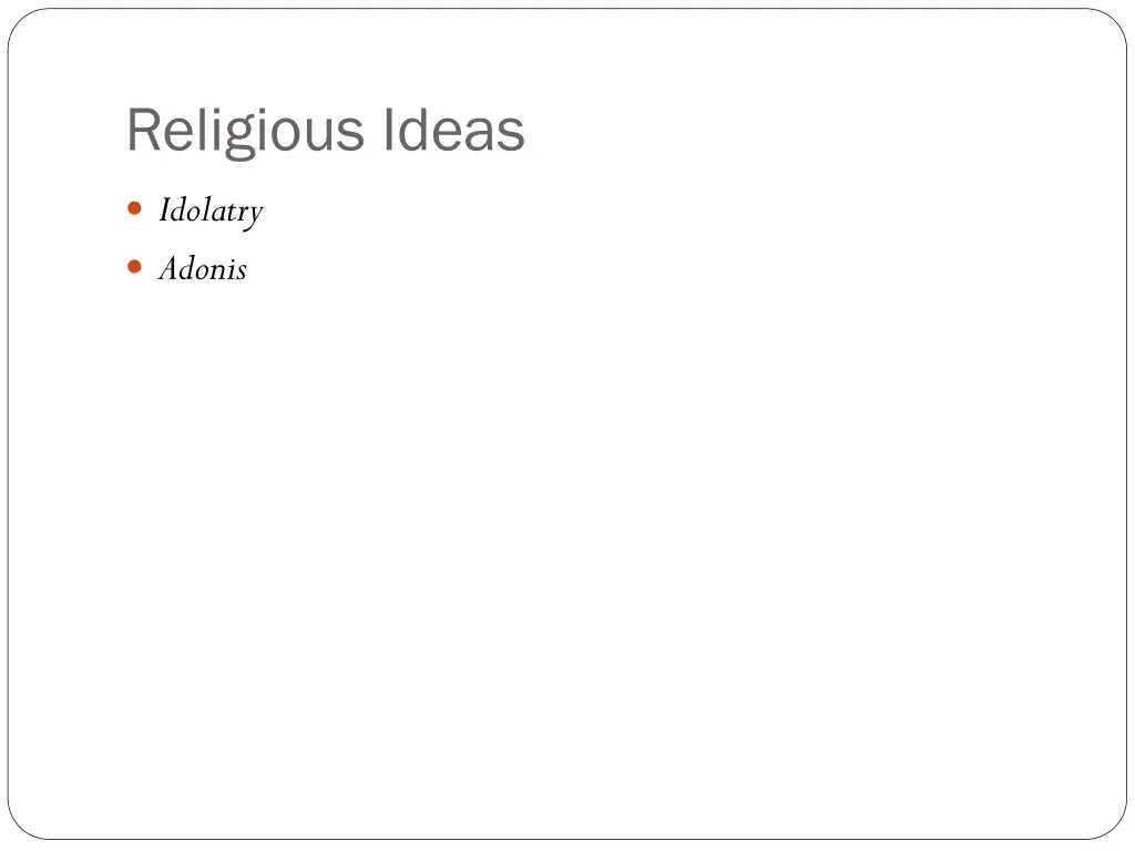 religious ideas