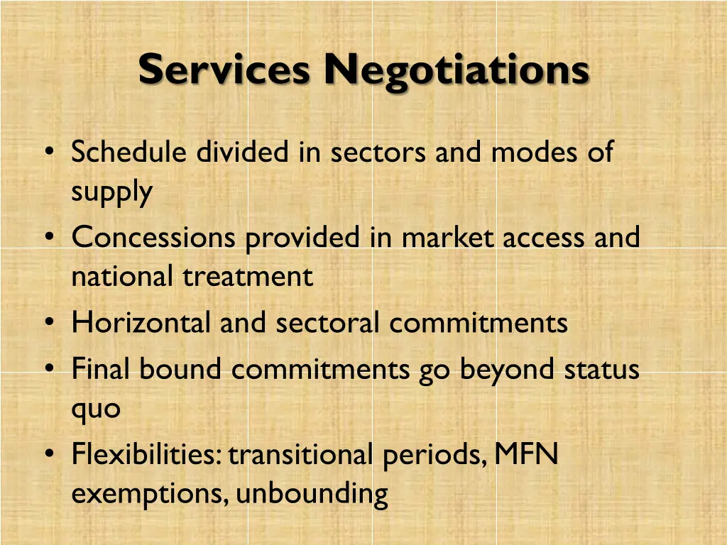 services negotiations