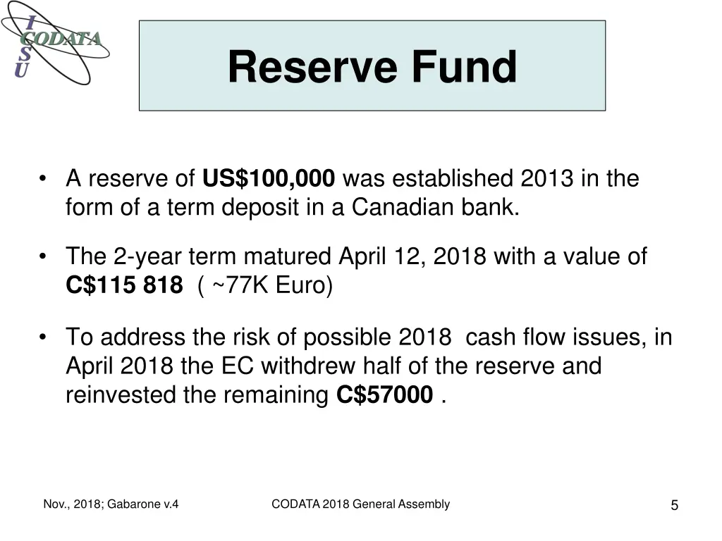 reserve fund