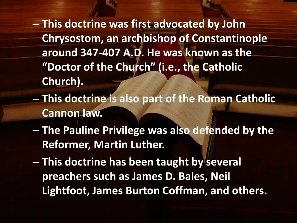 this doctrine was first advocated by john