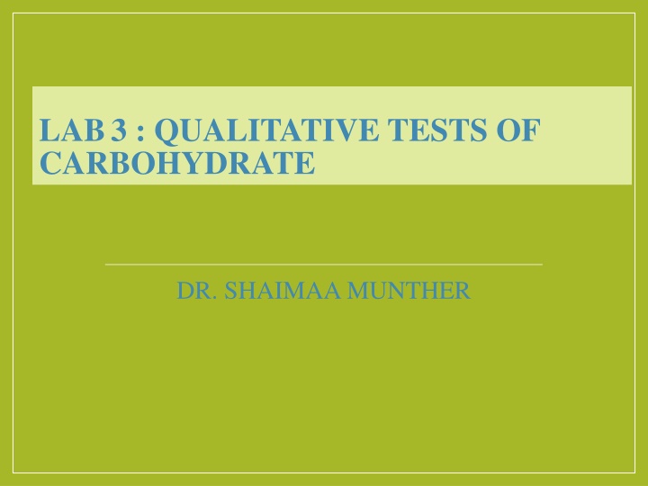 lab3 qualitative tests of carbohydrate