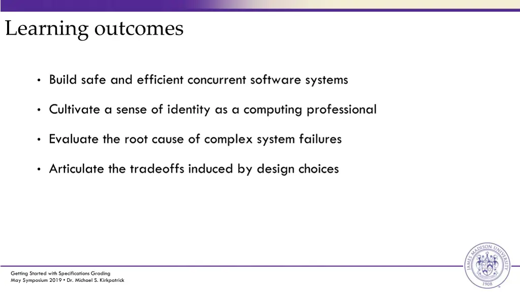 learning outcomes 1