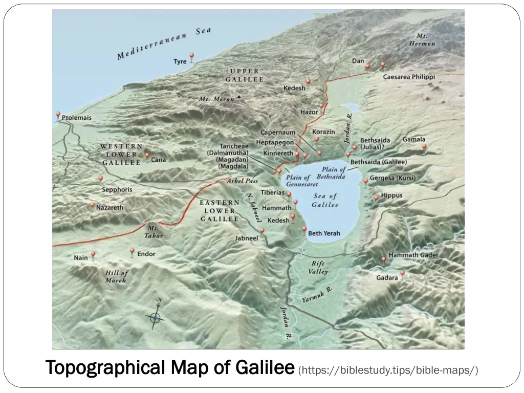 topographical map of galilee topographical