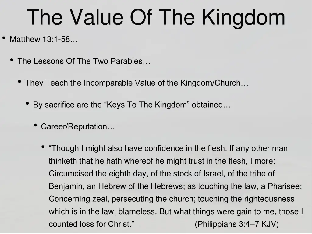 the value of the kingdom matthew 13 1 58 11