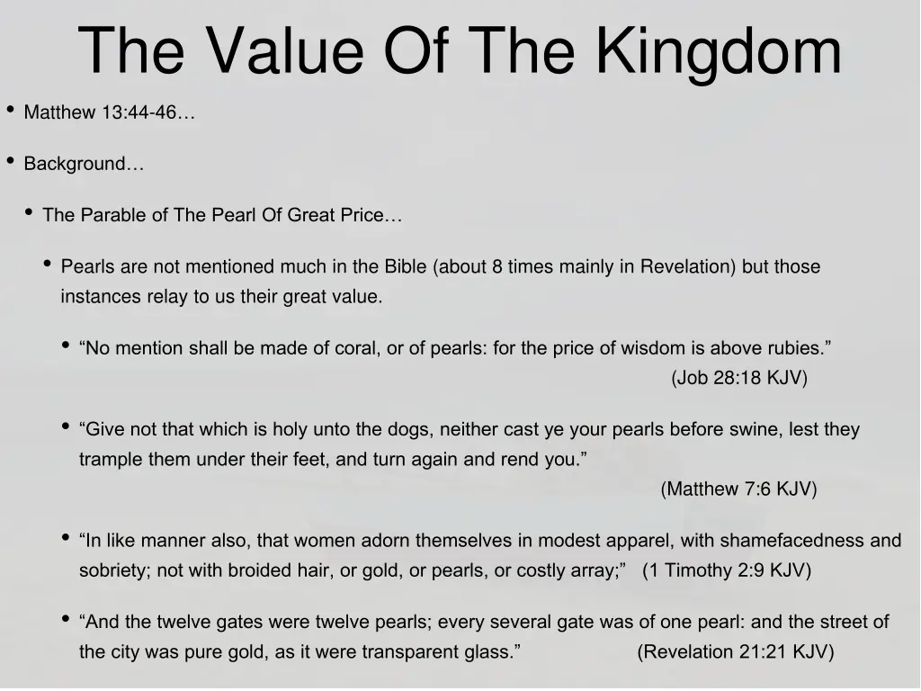 the value of the kingdom matthew 13 44 46 1