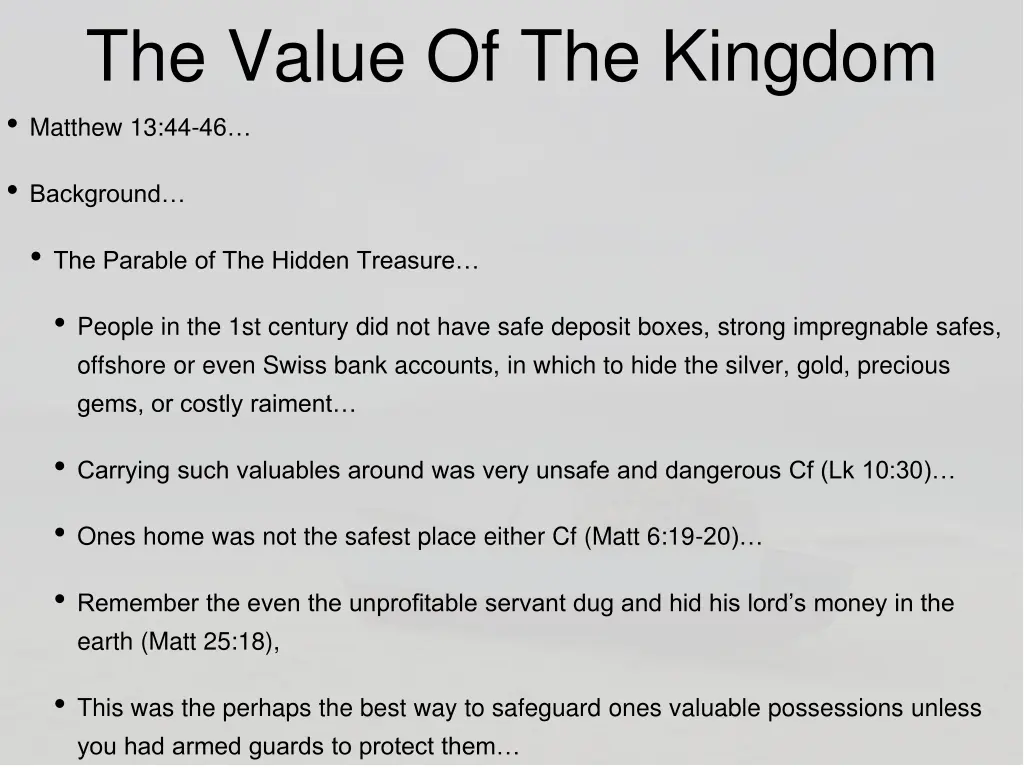 the value of the kingdom matthew 13 44 46