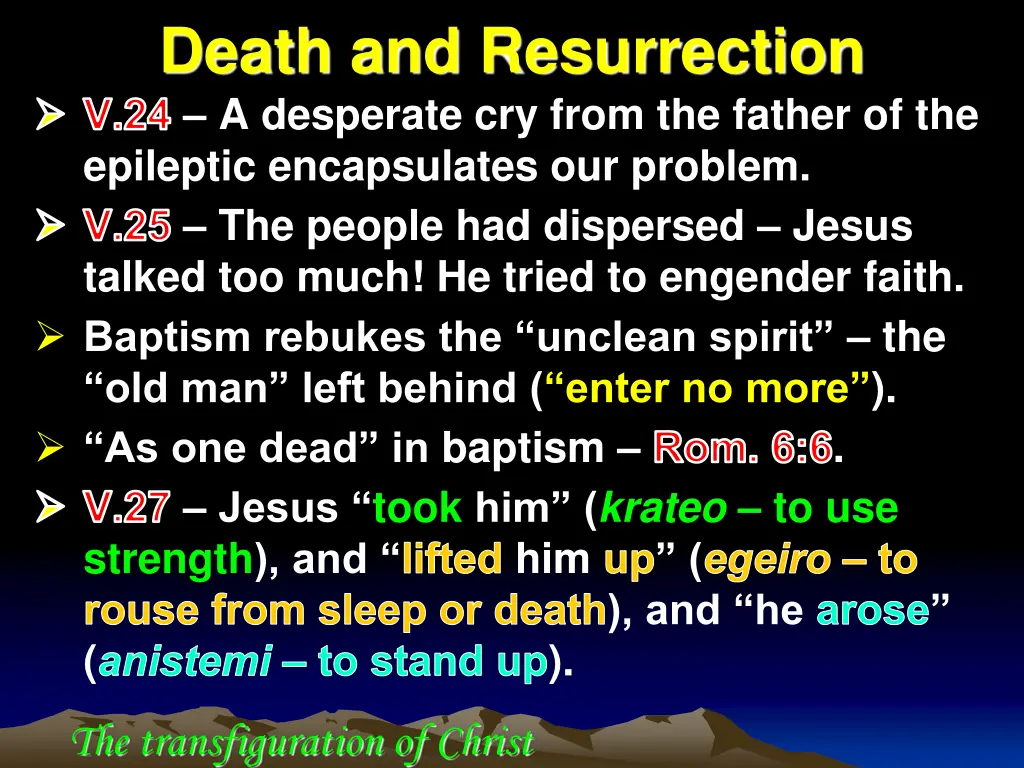 death and resurrection v 24 a desperate cry from