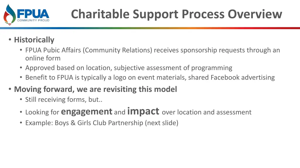 charitable support process overview