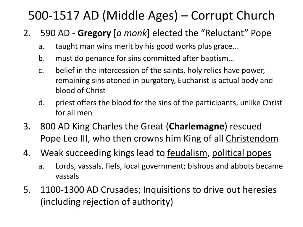 500 1517 ad middle ages corrupt church