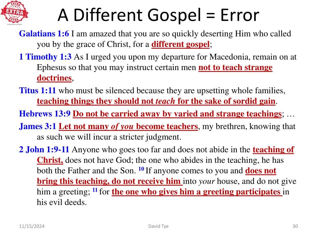 a different gospel error galatians