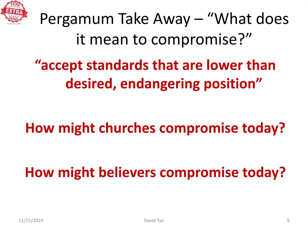 pergamum take away what does it mean to compromise