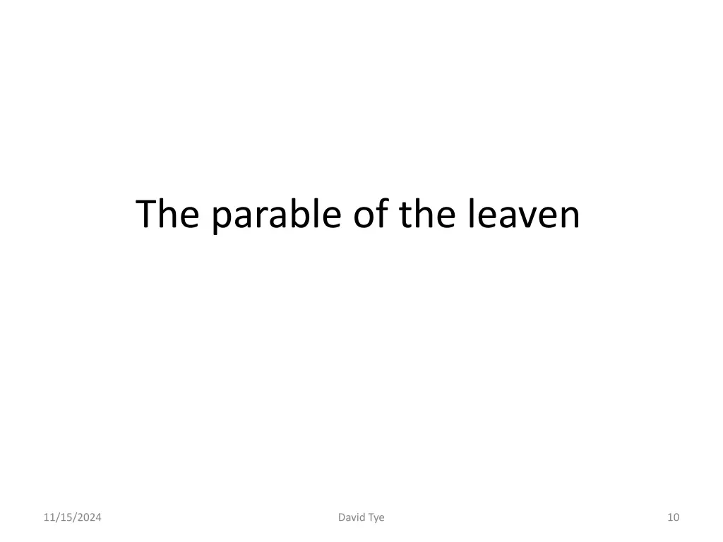 the parable of the leaven