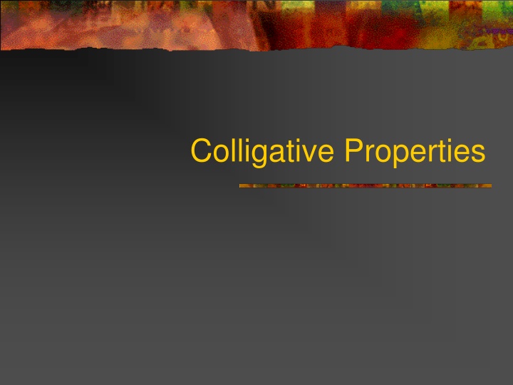 colligative properties