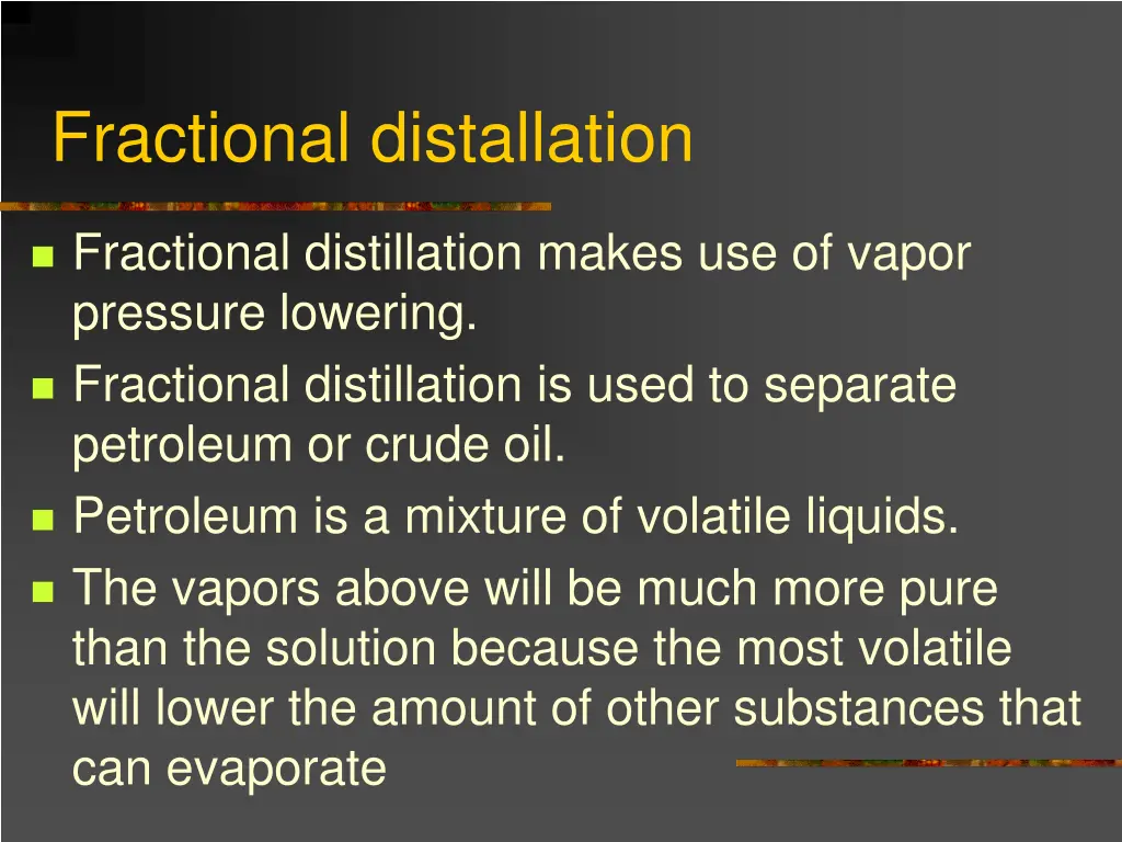 fractional distallation