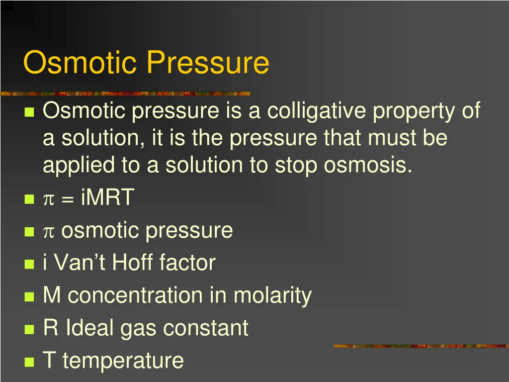 osmotic pressure