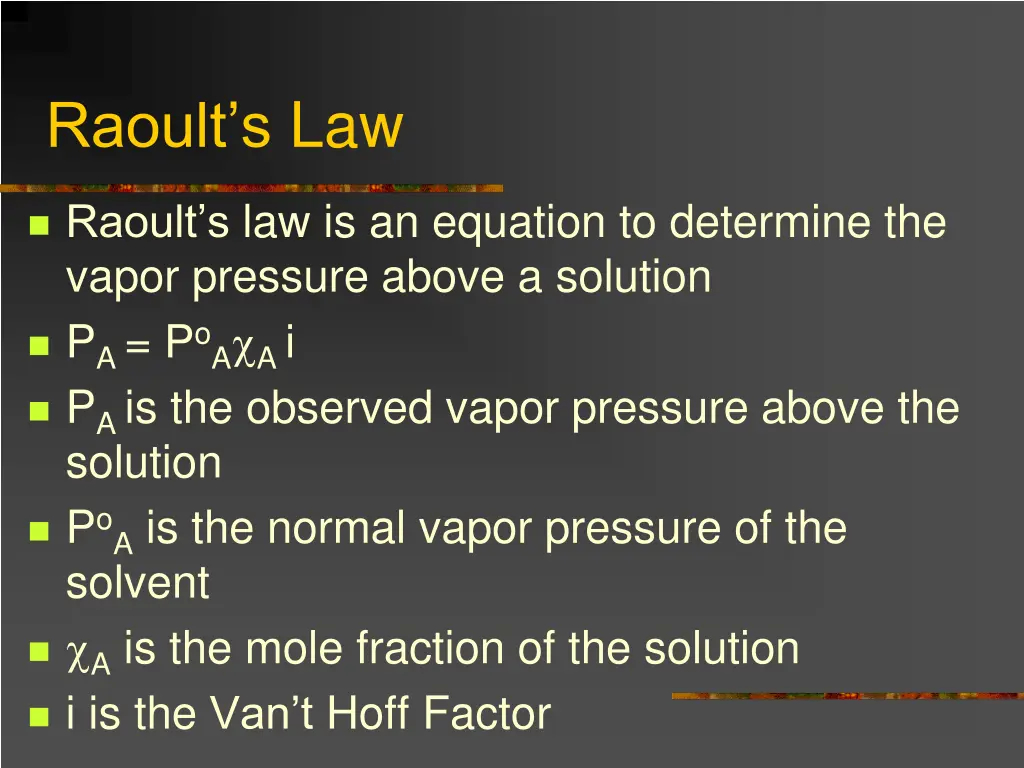 raoult s law