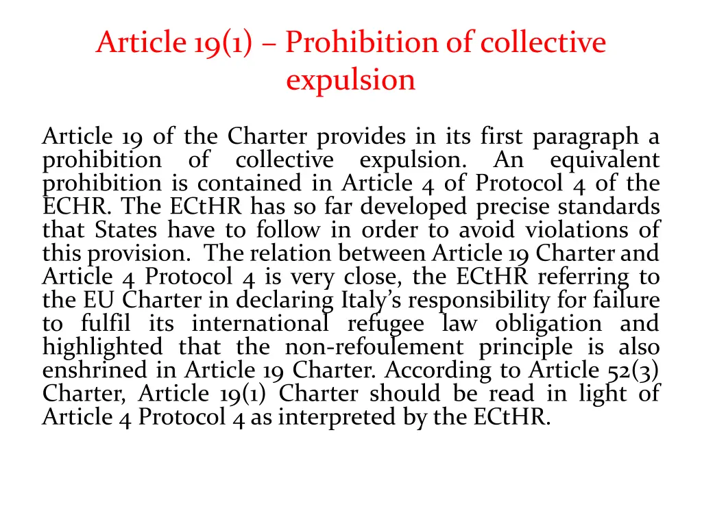 article 19 1 prohibition of collective expulsion