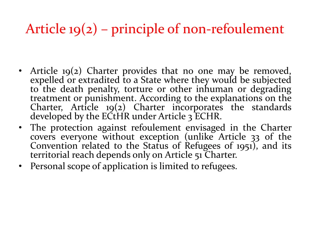 article 19 2 principle of non refoulement