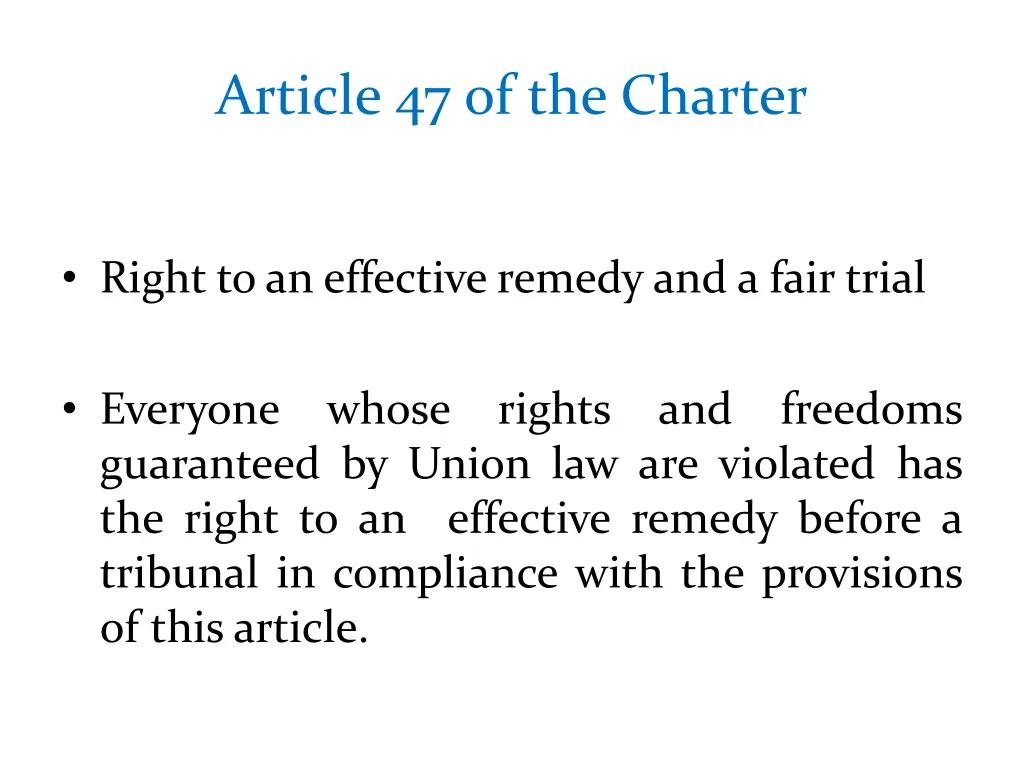 article 47 of the charter