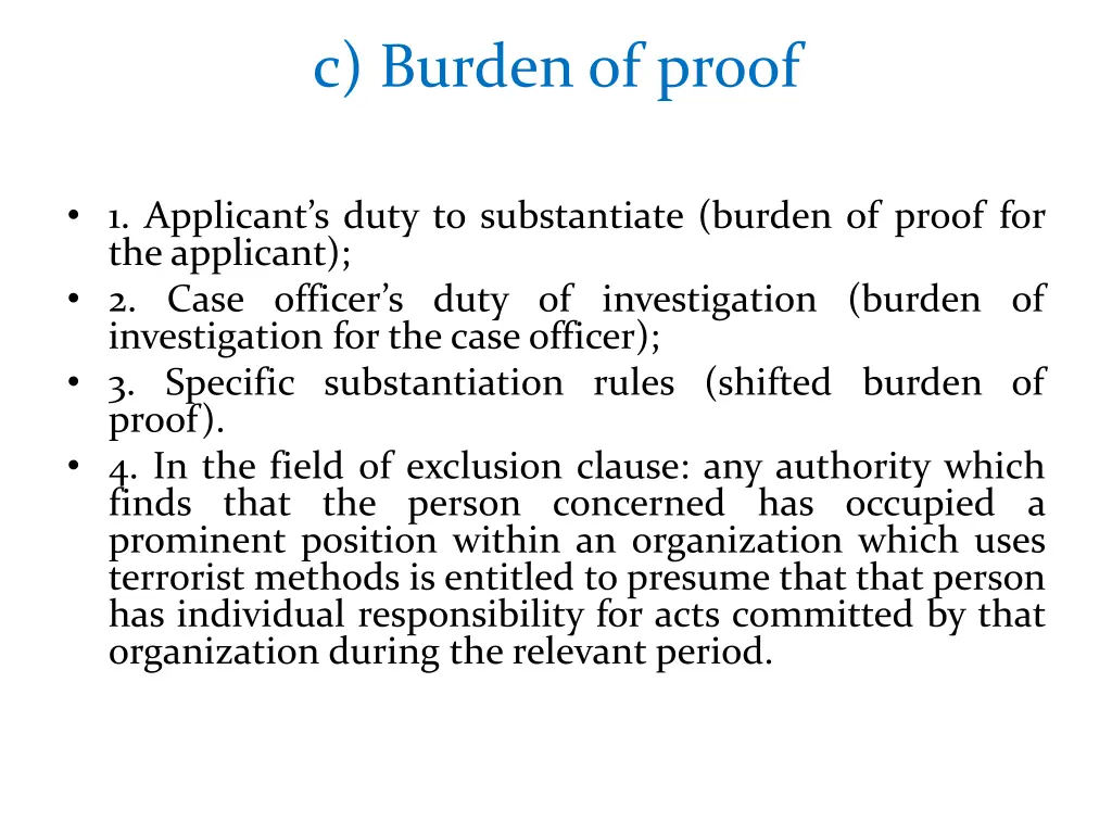 c burden of proof