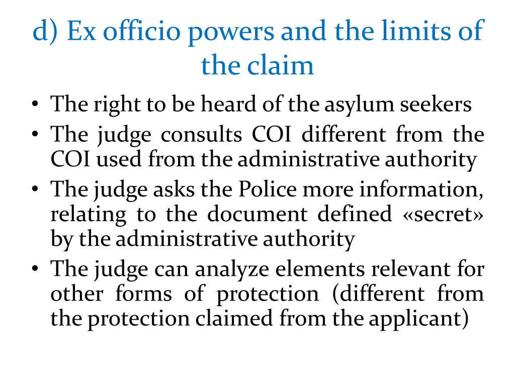 d ex officio powers and the limits of the claim