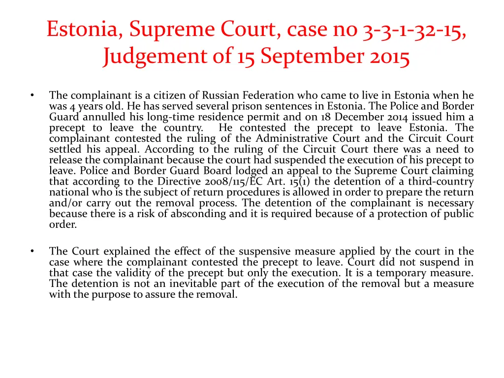 estonia supreme court case