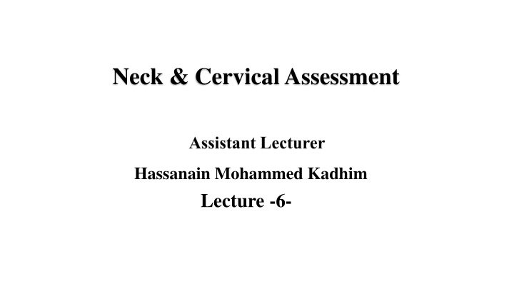 neck cervical assessment