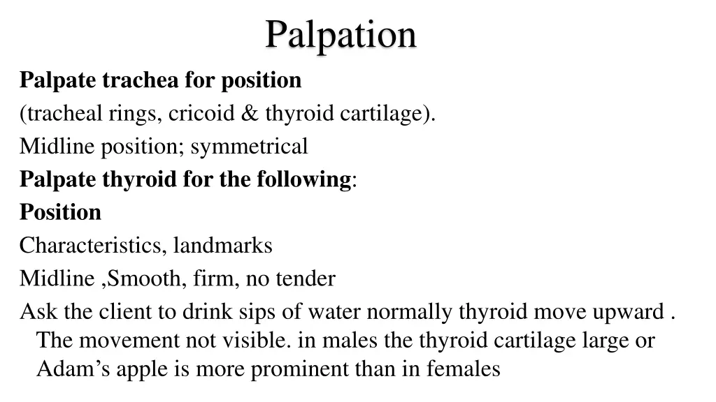 palpation