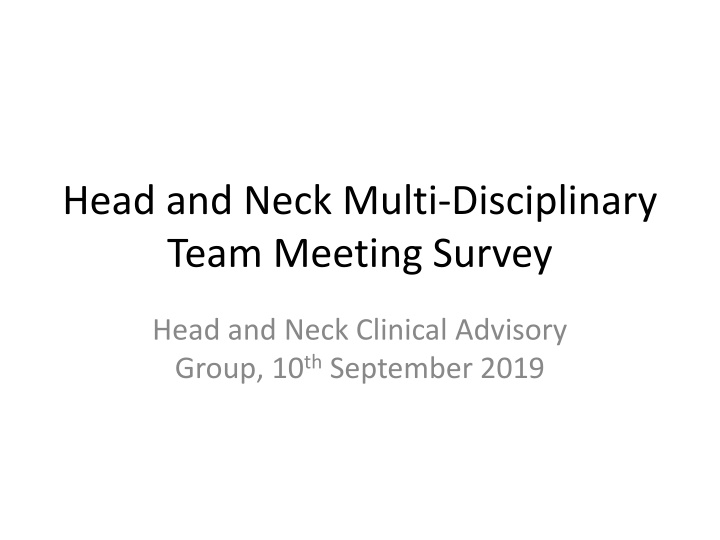 head and neck multi disciplinary team meeting