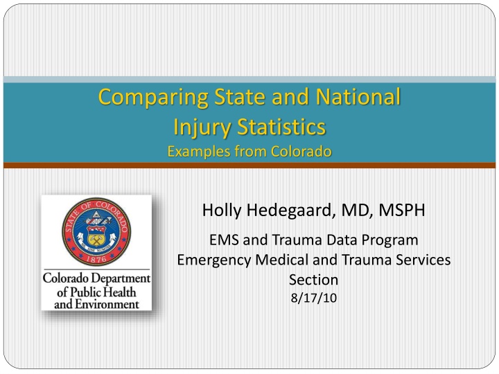 comparing state and national injury statistics